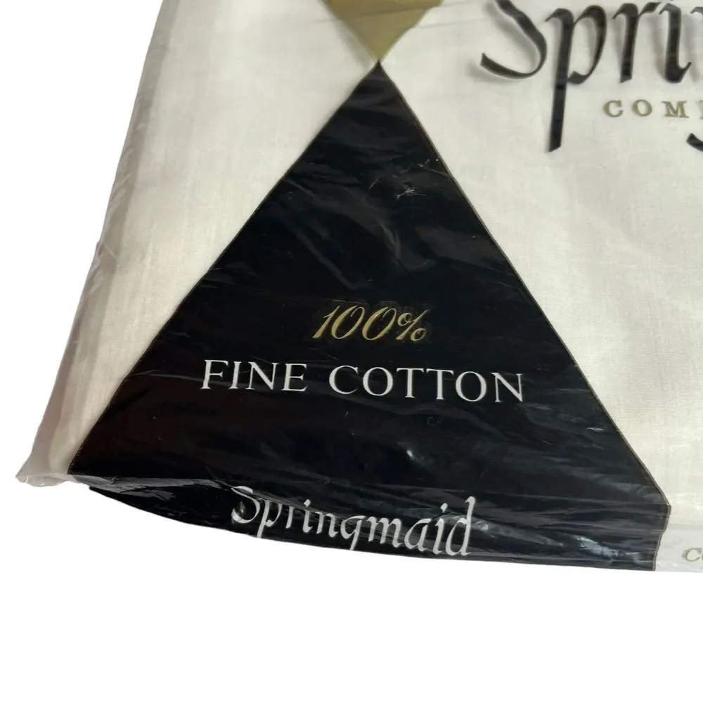Vtg Springmaid Springcale Sheet White Combed Percale Double Flat Sheet USA‎ NIP